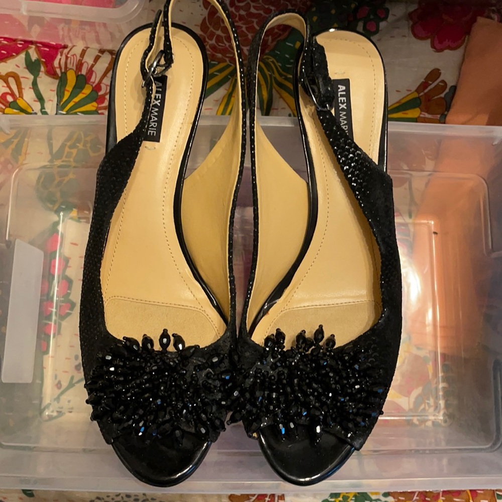 Size 8 Alex Marie black heel with beaded top